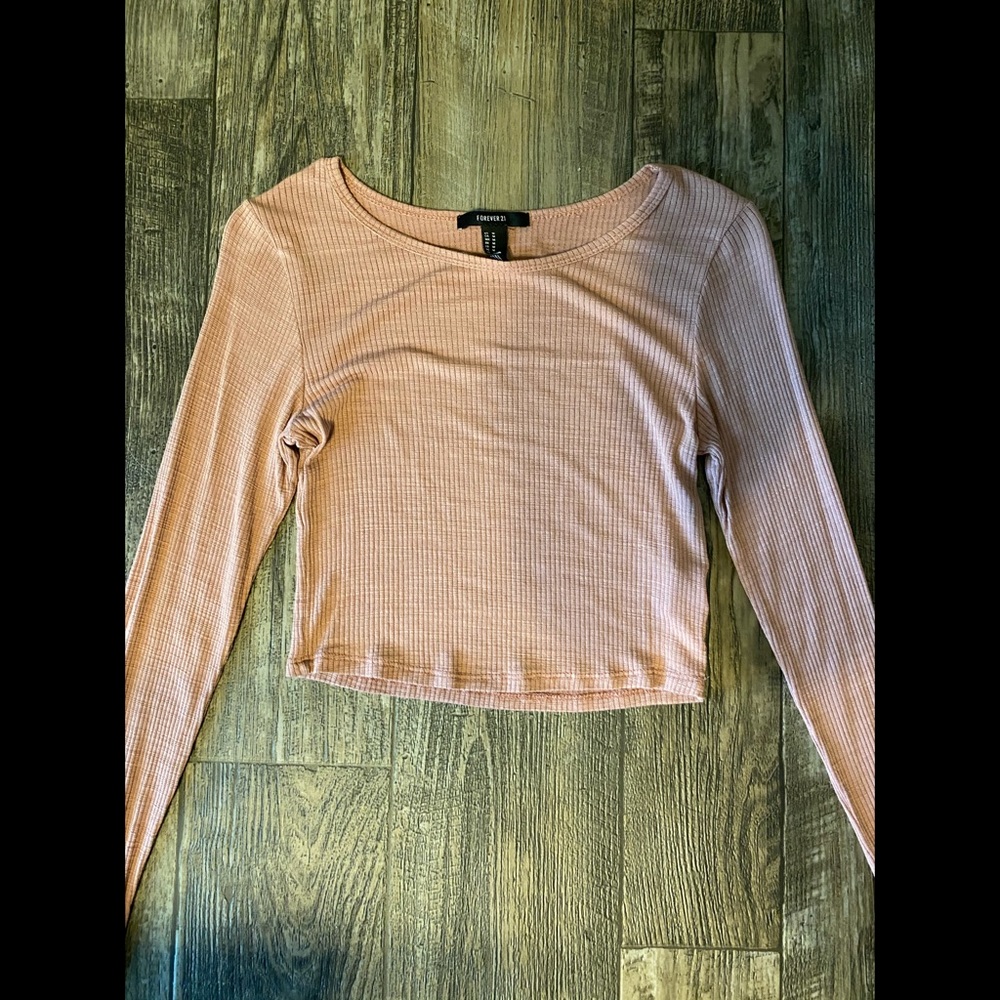 Forever 21 Ribbed Crop Long Sleeve